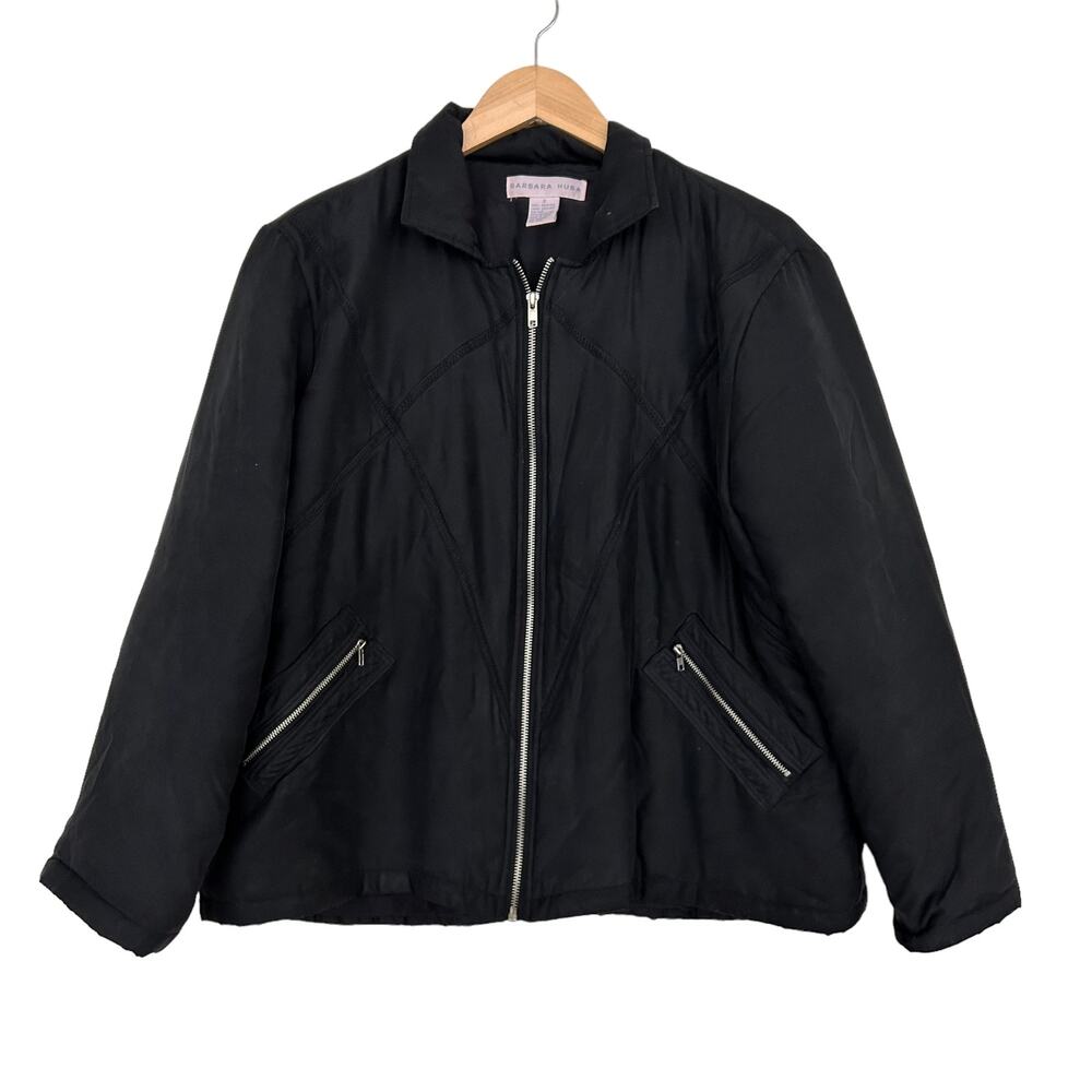 Barbara Huba 100% Silk Full Zip Jacket Sz S